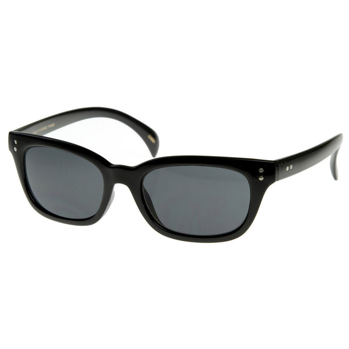 Vintage Bold Premium zeroUV Quality Small Oval Horned Rim Sunglasses - 8367 Image 3