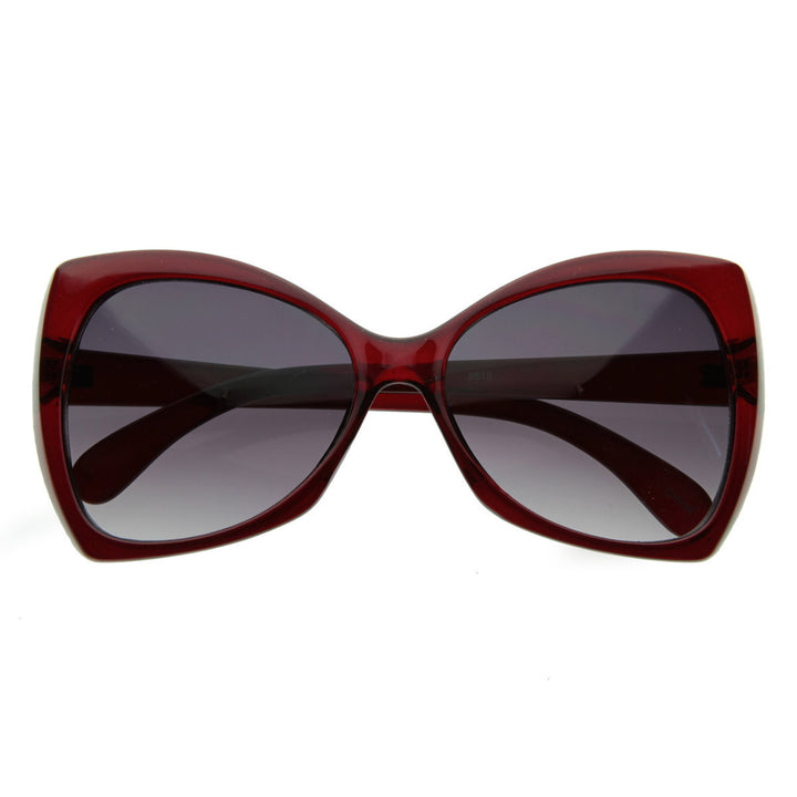 Designer Inspired Oversize Butterfly Shaped Sunglasses Womens Fashion - 8242 Image 3