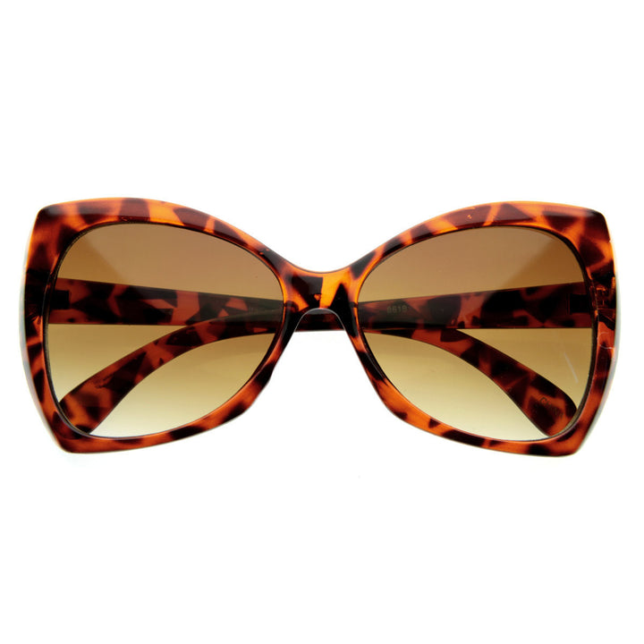Designer Inspired Oversize Butterfly Shaped Sunglasses Womens Fashion - 8242 Image 4