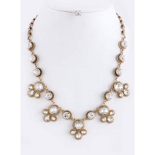 BAROQUE Crystal Link Statement Necklace Set Image 2