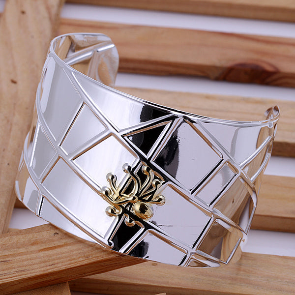 Silver Bangle Gold Spider Bracelet Cuff Image 4