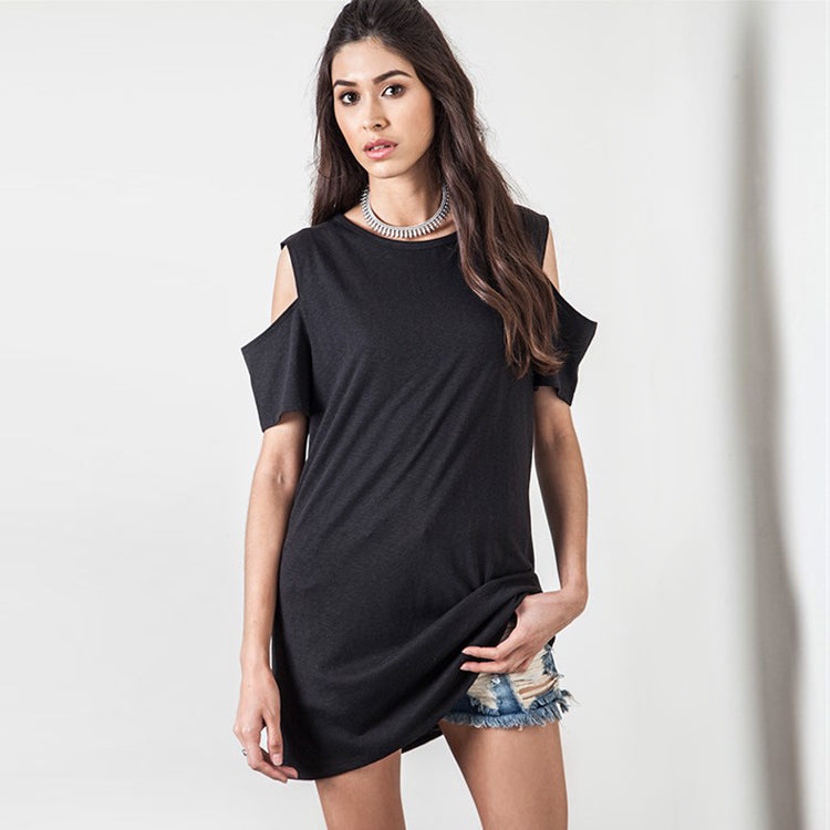 Easy Fit Cold Shoulder Tee Dress Image 1