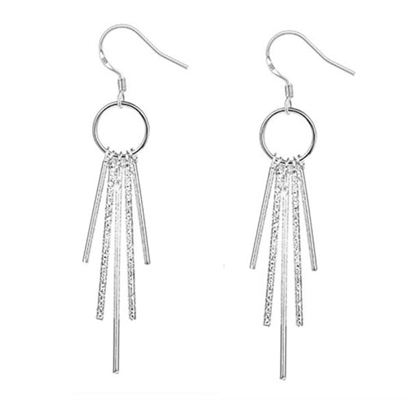 925 Sterling Silver TASSEL Dangle Earrings For Women Image 1