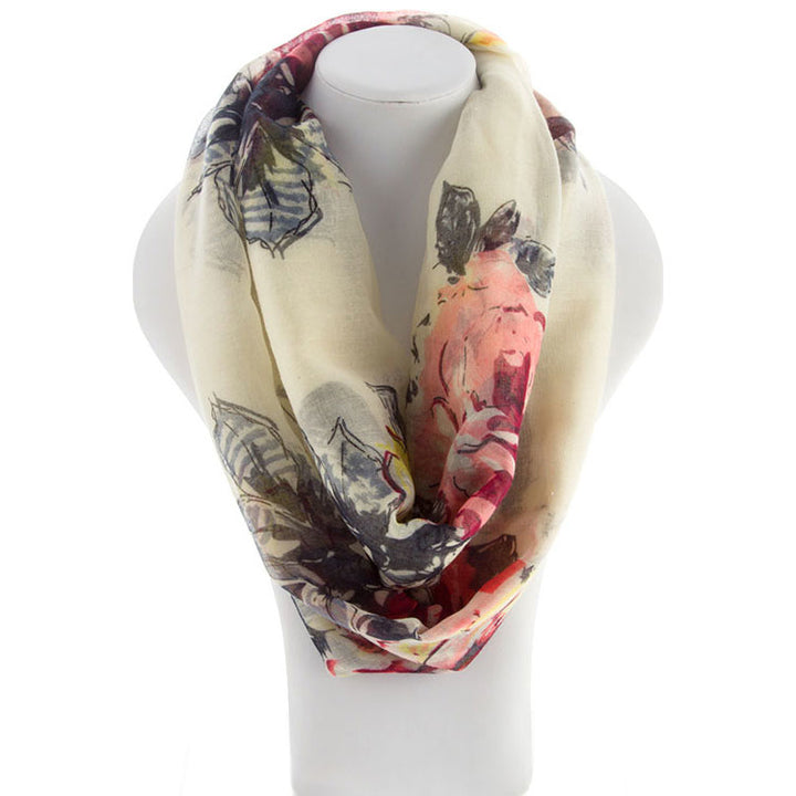 GARDEN Rose Painting Infinity Scarf Image 3