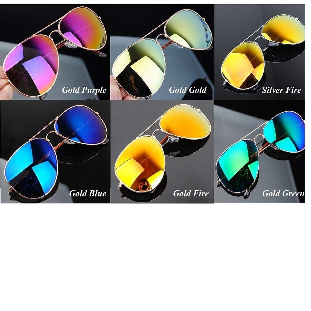 MIRRORED AVIATOR SUNGLASSES UNISEX  10 CHOICES Image 4