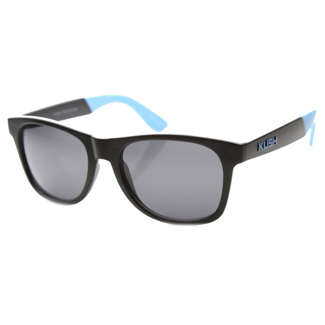 Unisex Retro Horned Rimmed Two Tone Arms Sunglasses 9659 Image 3