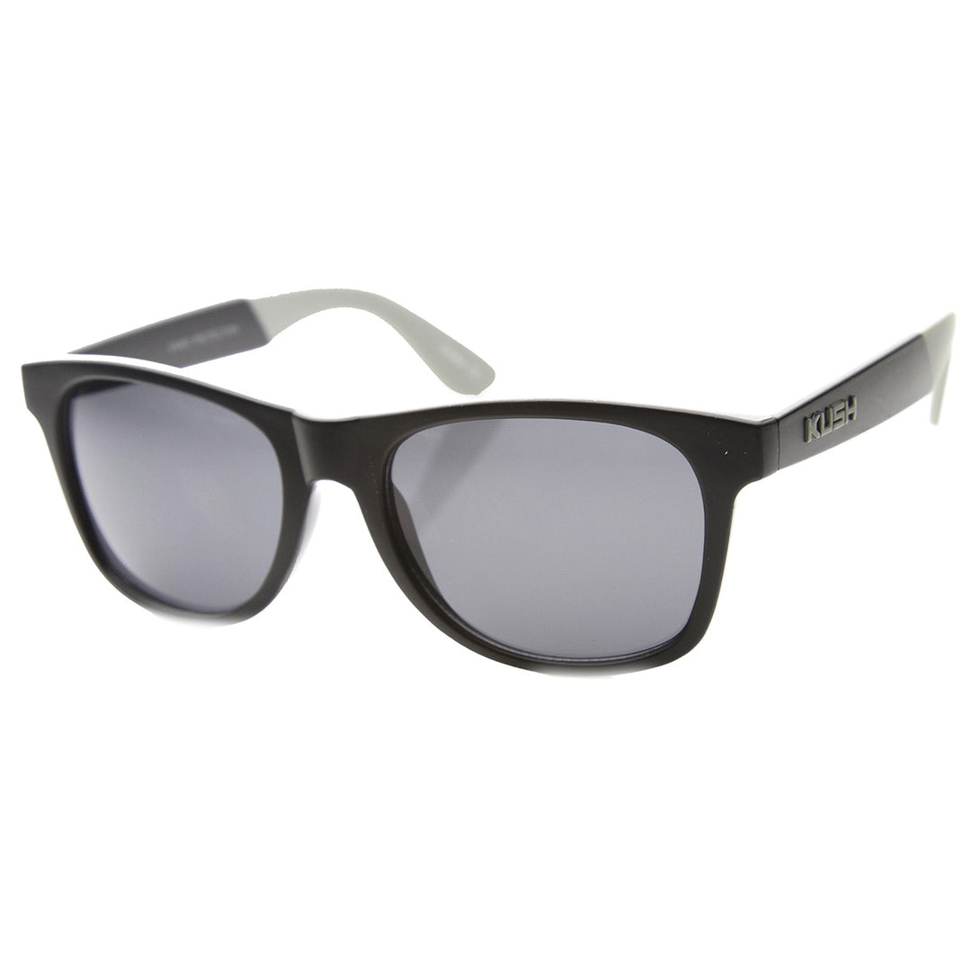 Unisex Retro Horned Rimmed Two Tone Arms Sunglasses 9659 Image 4