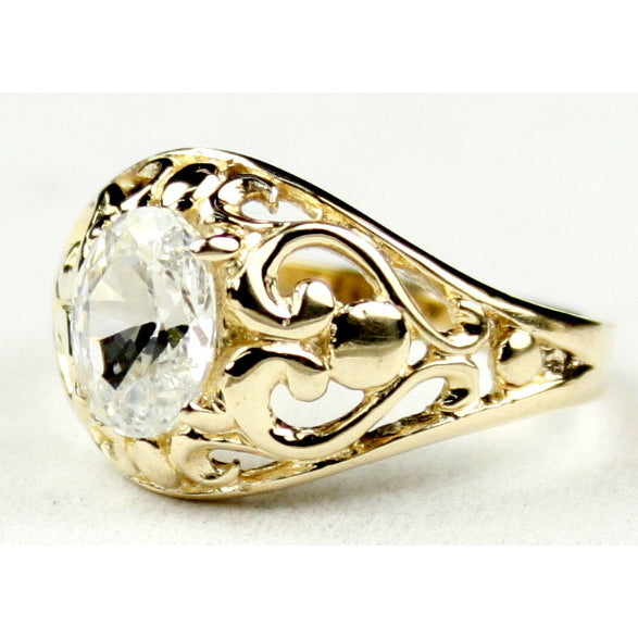 R111, Cubic Zirconia, 10KY Gold Ring Image 2