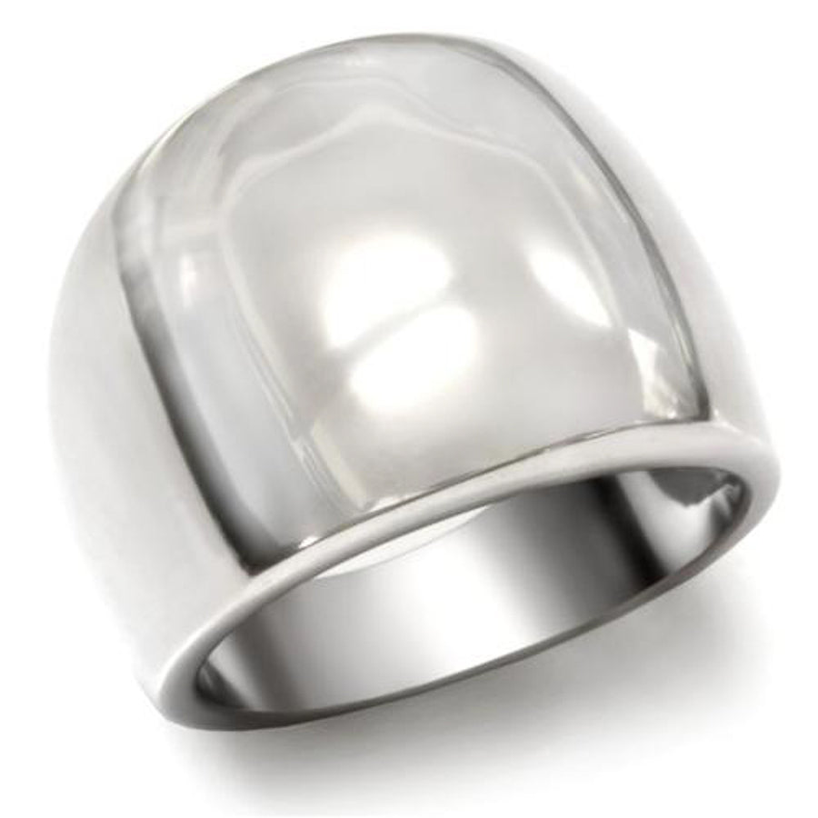 Womens Stainless Steel 316 High Polished Classic Fashion Ring Band Image 1