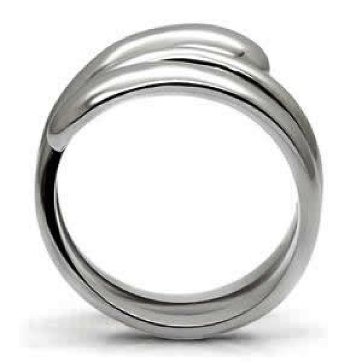 Womens Stainless Steel 316 High Polished Spiral Fashion Ring Image 3