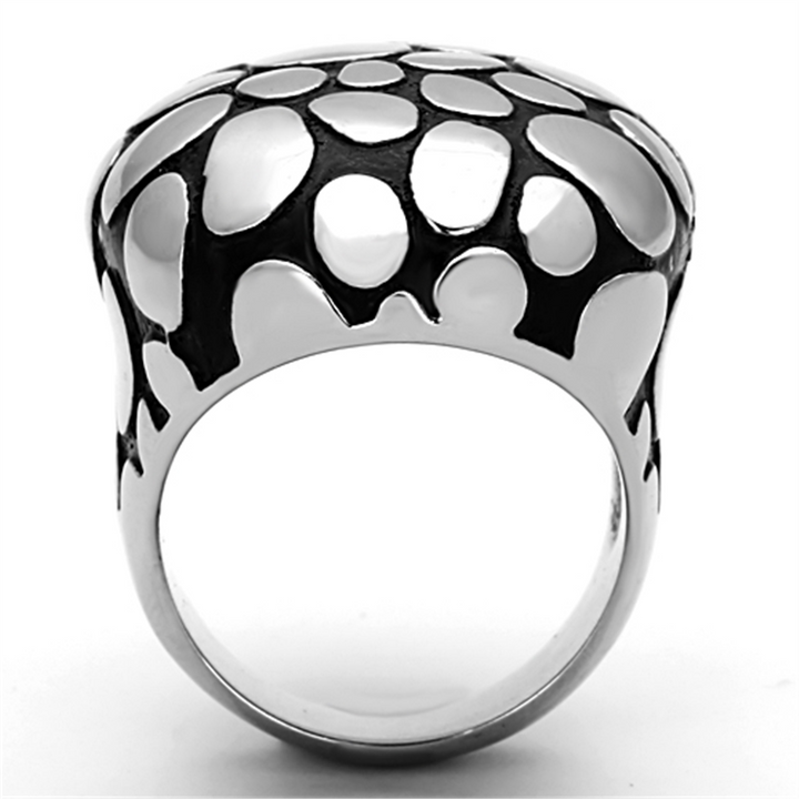 Womens Stainless Steel 316 Two Toned Ion Plated Dome Fashion Ring Image 3