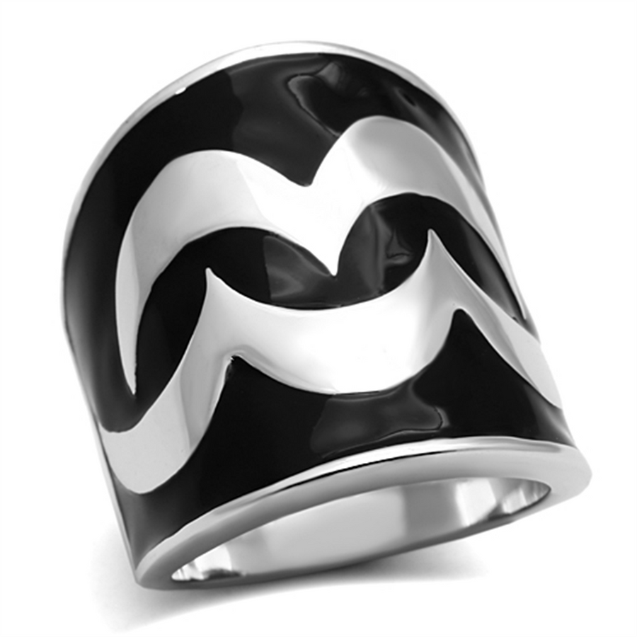Womens Stainless Steel 316 Abstract Epoxy Design Fashion Ring Image 1