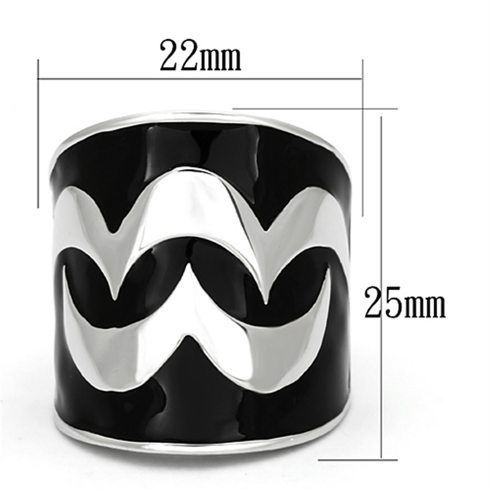 Womens Stainless Steel 316 Abstract Epoxy Design Fashion Ring Image 2