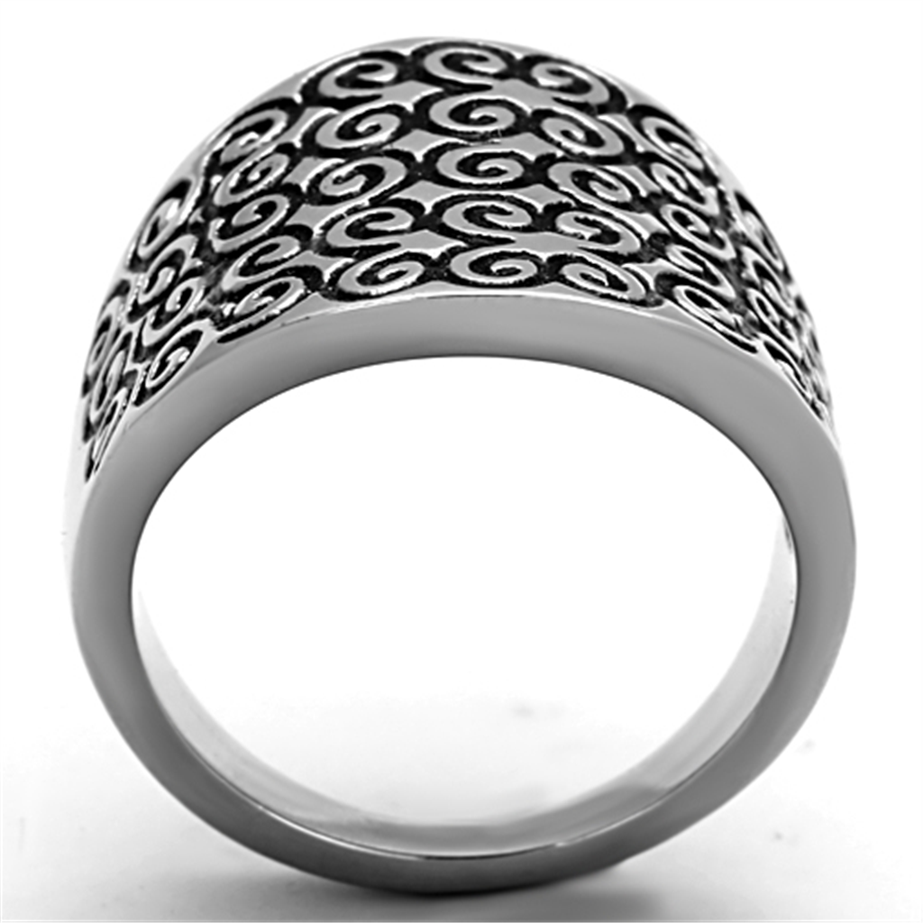 Womens Stainless Steel 316 Epoxy Swirl Design Fashion Ring Image 3