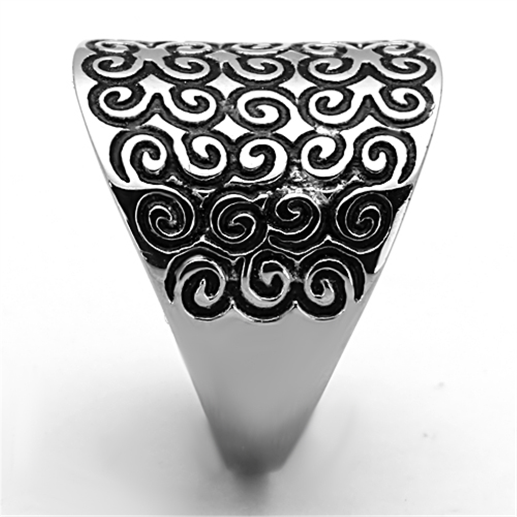 Womens Stainless Steel 316 Epoxy Swirl Design Fashion Ring Image 4