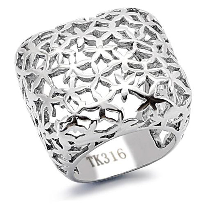 High Polished 25Mm Wide Square Stainless Steel 316 Fashion Ring Womens Sz 5-10 Image 1