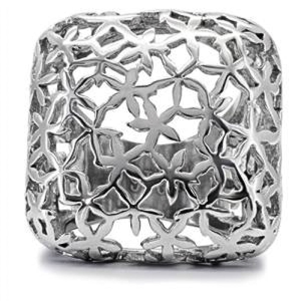High Polished 25Mm Wide Square Stainless Steel 316 Fashion Ring Womens Sz 5-10 Image 2