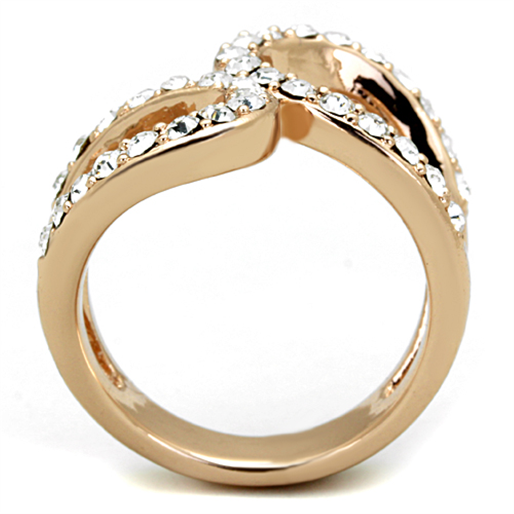 Stainless Steel Rose Gold Plated 1.02Ct Crystal Fashion Ring Womens Size 5-1 0 Image 3