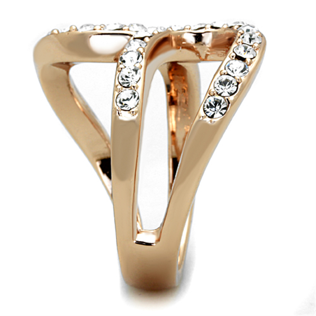 Stainless Steel Rose Gold Plated 1.02Ct Crystal Fashion Ring Womens Size 5-1 0 Image 4