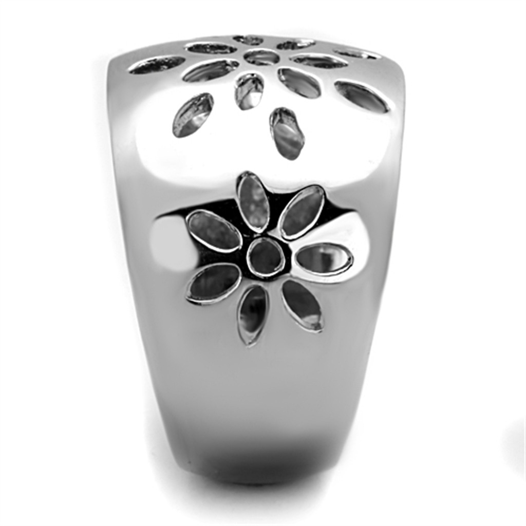 Stainless Steel 316 High Polished Flower Design Fashion Ring Womens Size 5-10 Image 4