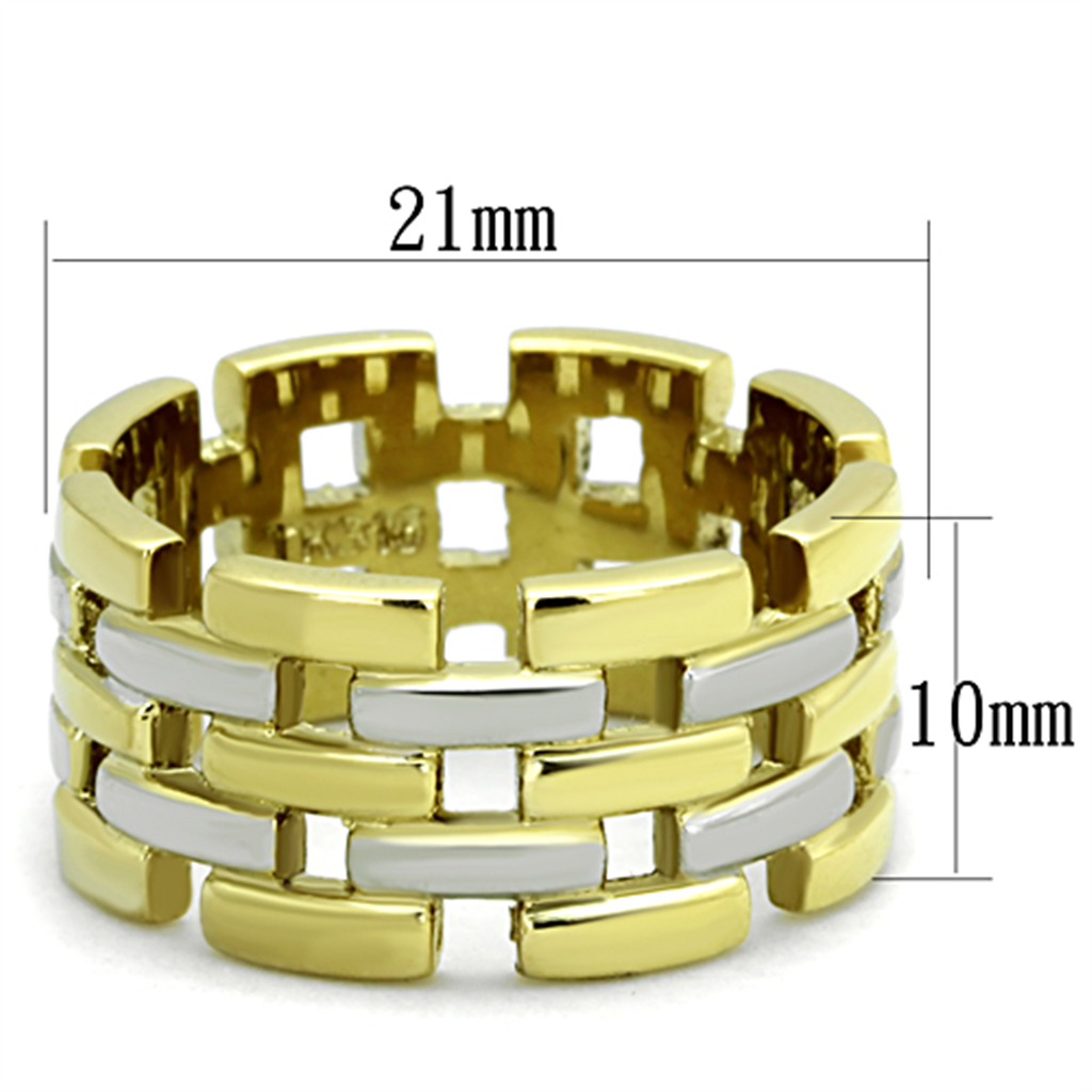Stainless Steel 316 Two Toned Ion Plated Eternity Fashion Ring Women's Size 5-10 Image 2