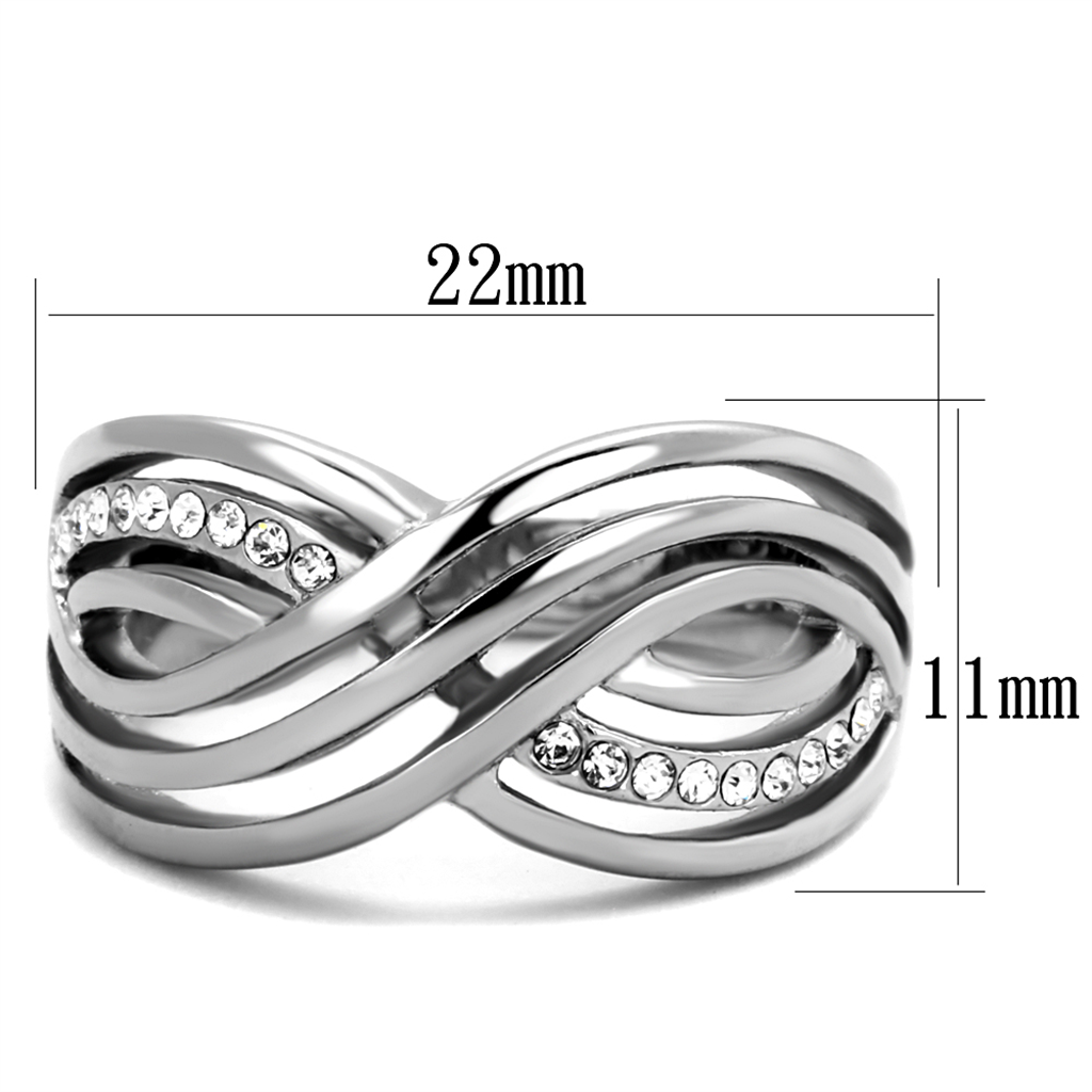 Stainless Steel Women's Round Cut Aaa Cz Anniversary/Infinity Ring Band Sz 5-10 Image 2