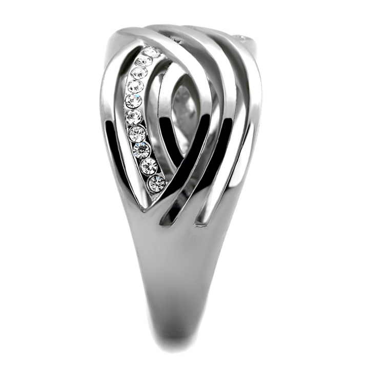 Stainless Steel Womens Round Cut Aaa Cz Anniversary/Infinity Ring Band Sz 5-10 Image 4