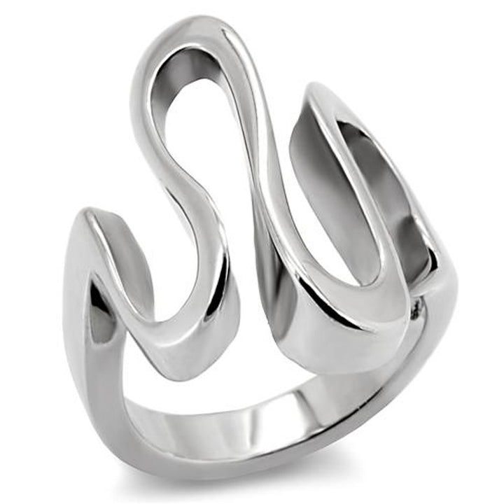 High Polished Stainless Steel 316 Wave Cocktail Fashion Ring Women's Size 5-10 Image 1