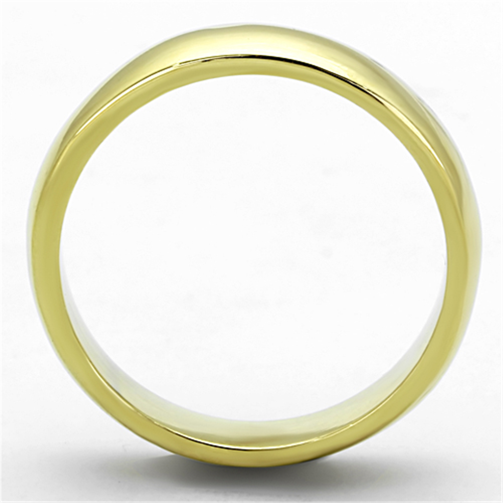 4.4Mm Classic Stainless Steel 316 Gold Plated Unisex Wedding Band Sizes 5-13 Image 3