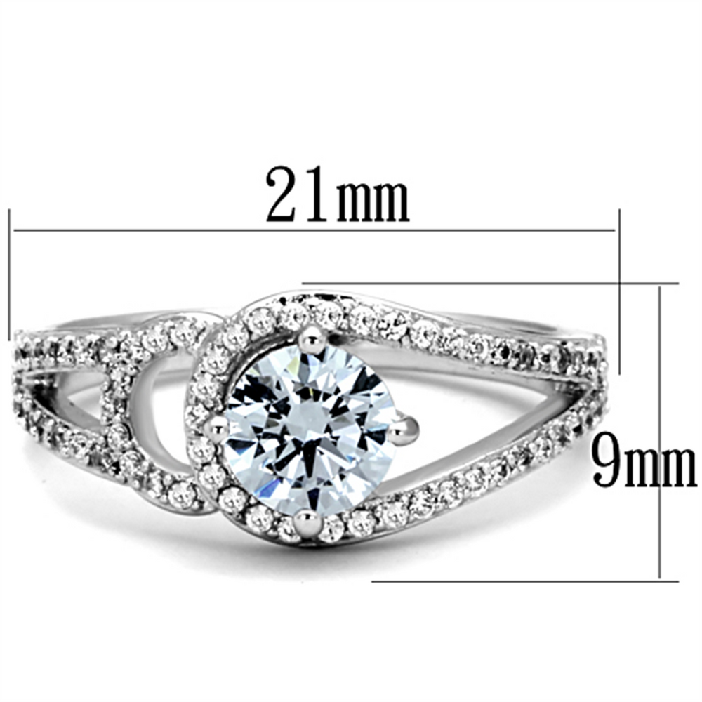 1.25 Ct Round Cut Zirconia High Polished Stainless Steel Engagement Ring Size 5-10 Image 2
