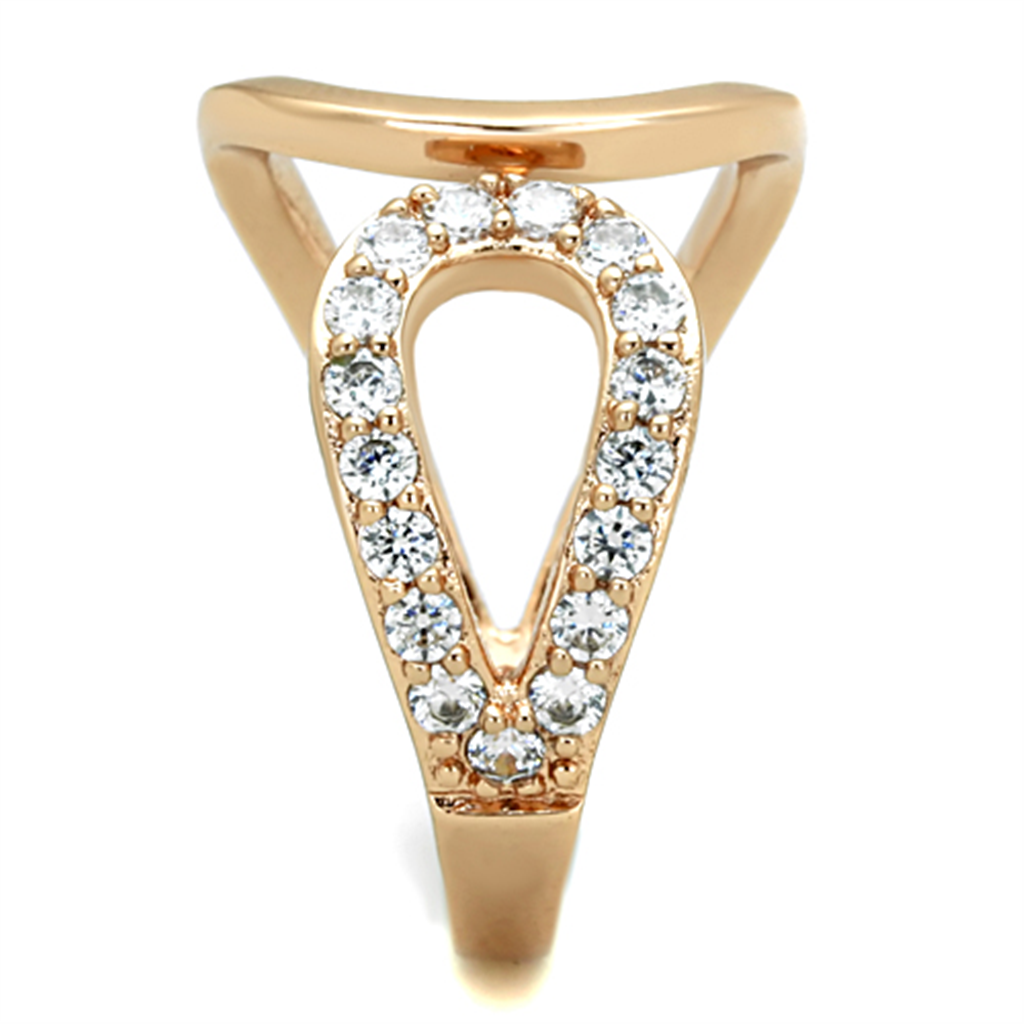 Stainless Steel Rose Gold Plated .48 Carat Crystal Fashion Ring Womenss Size 5-10 Image 4