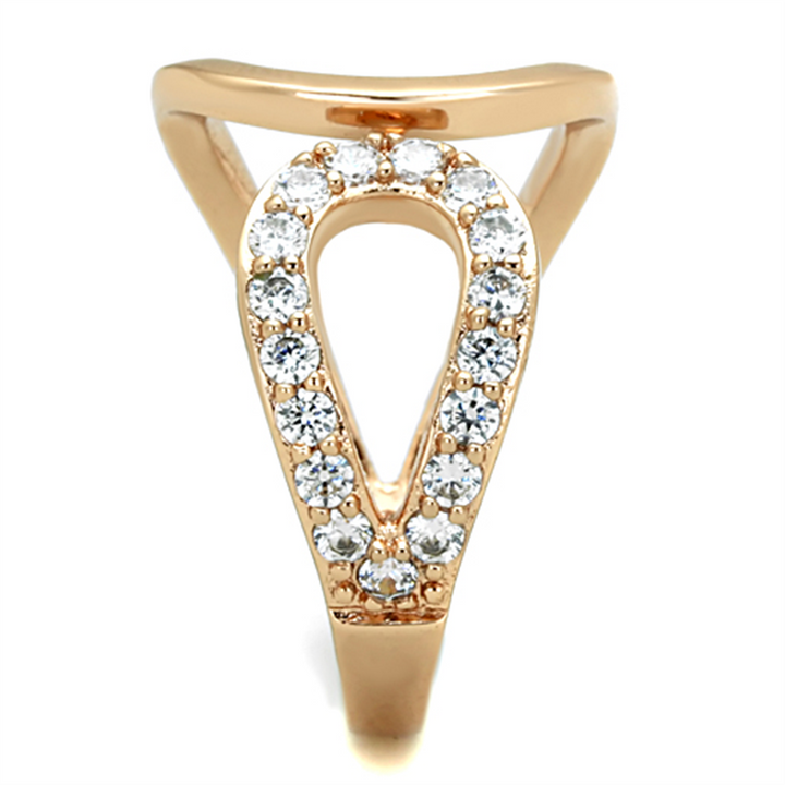 Stainless Steel Rose Gold Plated .48 Carat Crystal Fashion Ring Womenss Size 5-10 Image 4