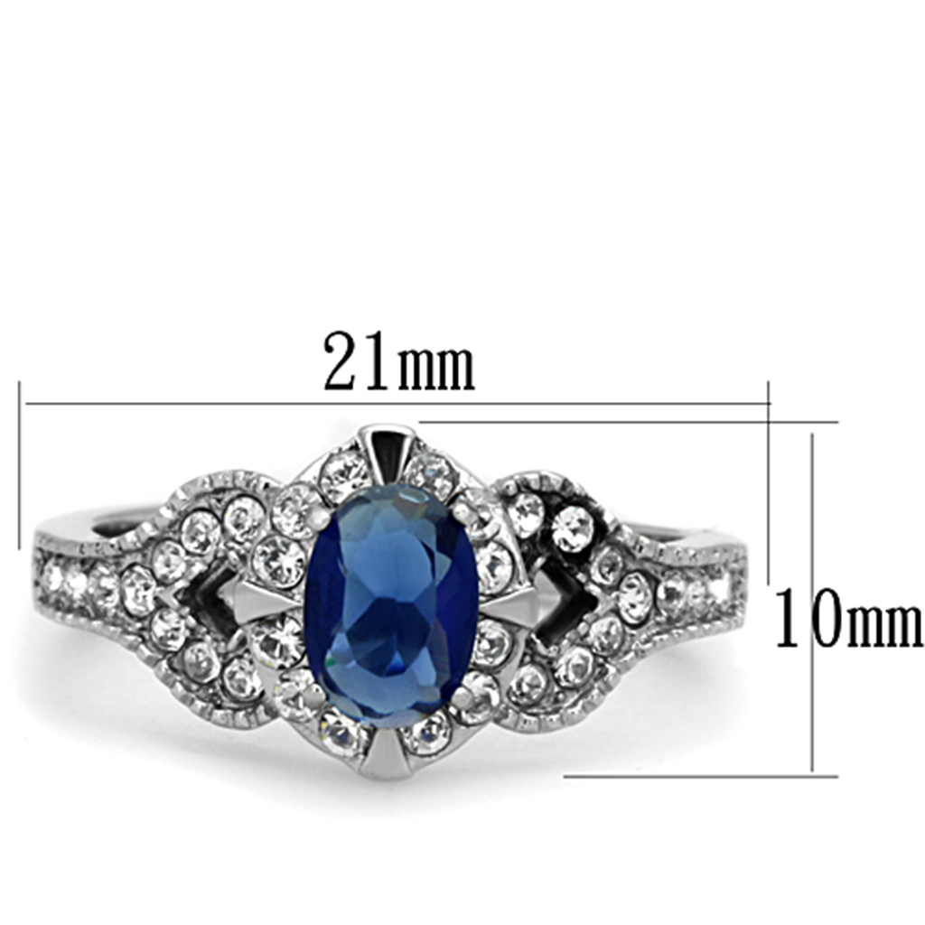 1.45 Ct Blue Montana Cz Vintage Stainless Steel Engagement Ring Womens Size 5-10 Image 2