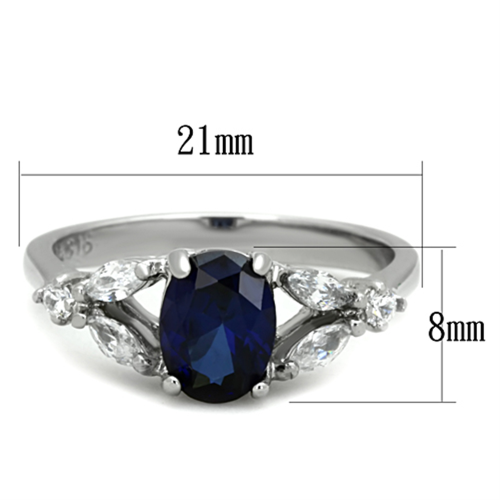 1.67 Ct Oval Cut Blue Montana Cz Stainless Steel Engagement Ring Womens Size 5-10 Image 2