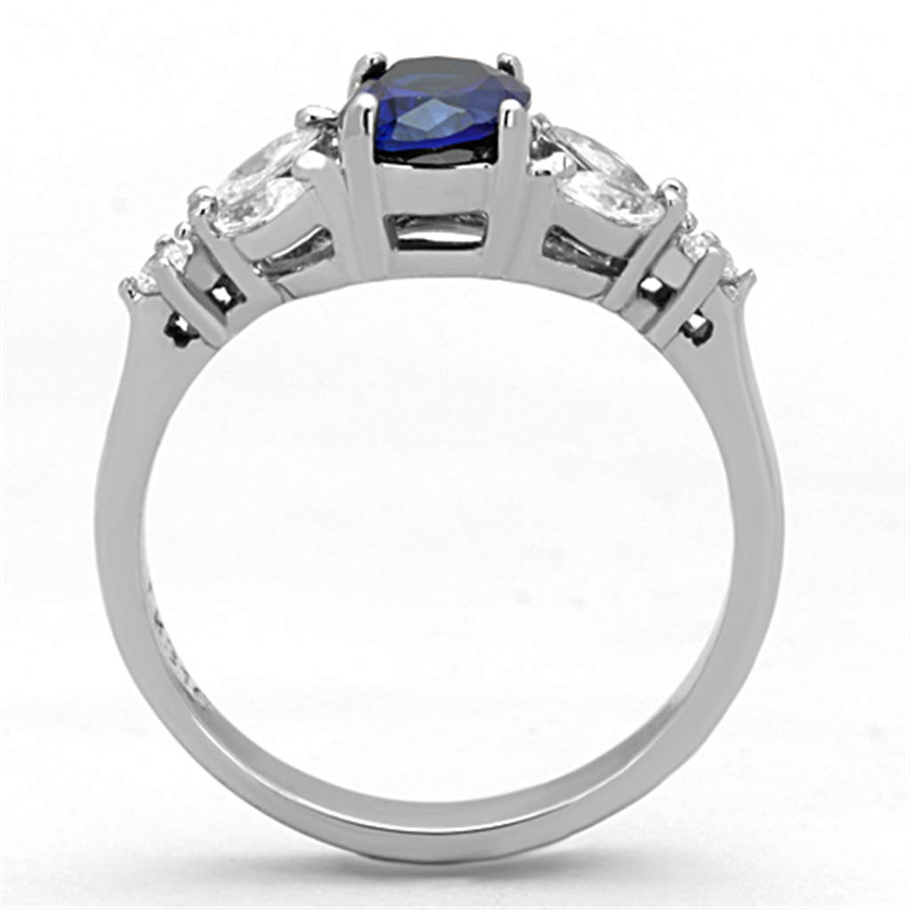 1.67 Ct Oval Cut Blue Montana Cz Stainless Steel Engagement Ring Womens Size 5-10 Image 3