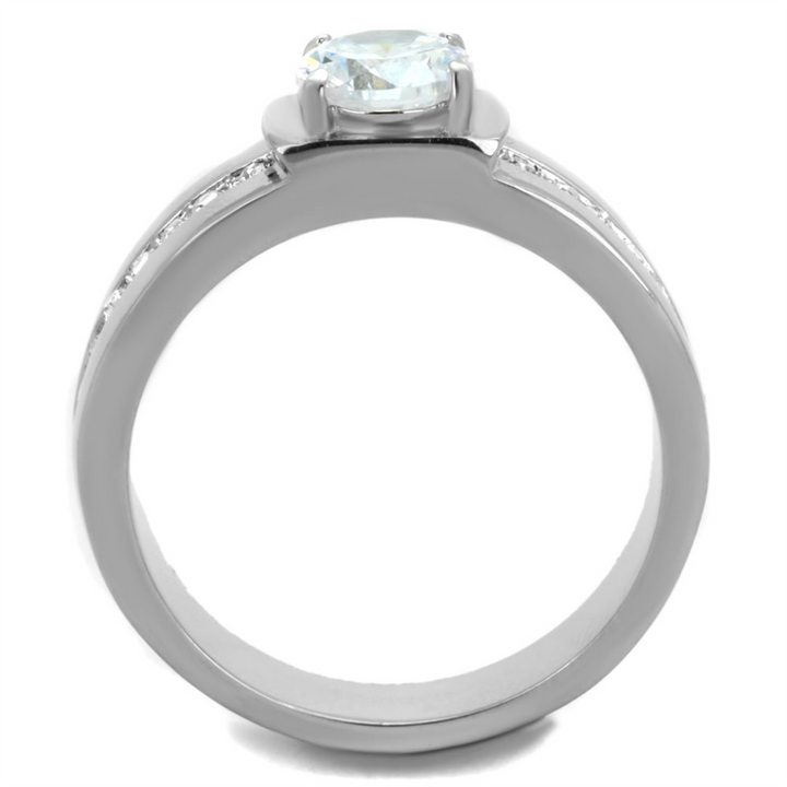 Mens 1.75 Ct Round Cut Simulated Diamond Silver Stainless Steel Ring Sizes 8-13 Image 3