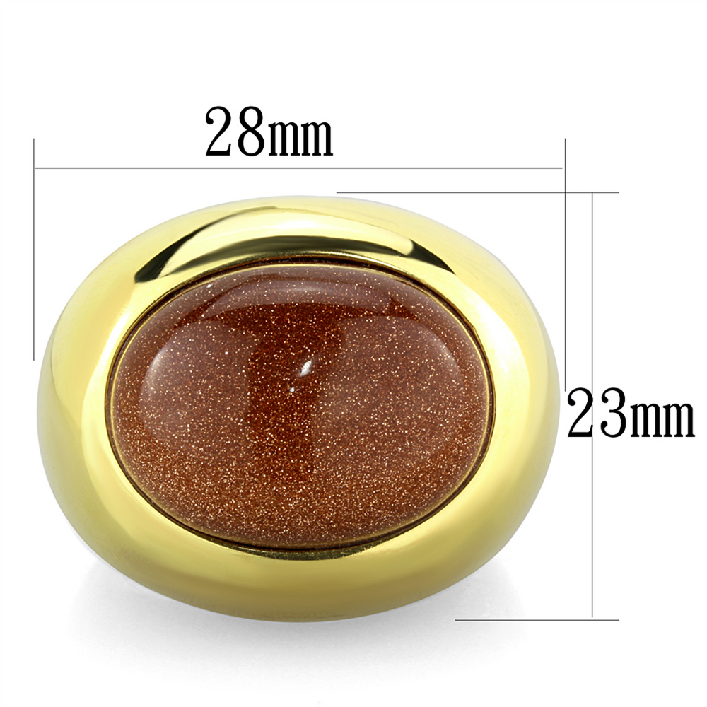 14K Gold Ion Plated Stainless Steel Synthetic Twinkling Cocktail Fashion Ring Size 5-10 Image 2