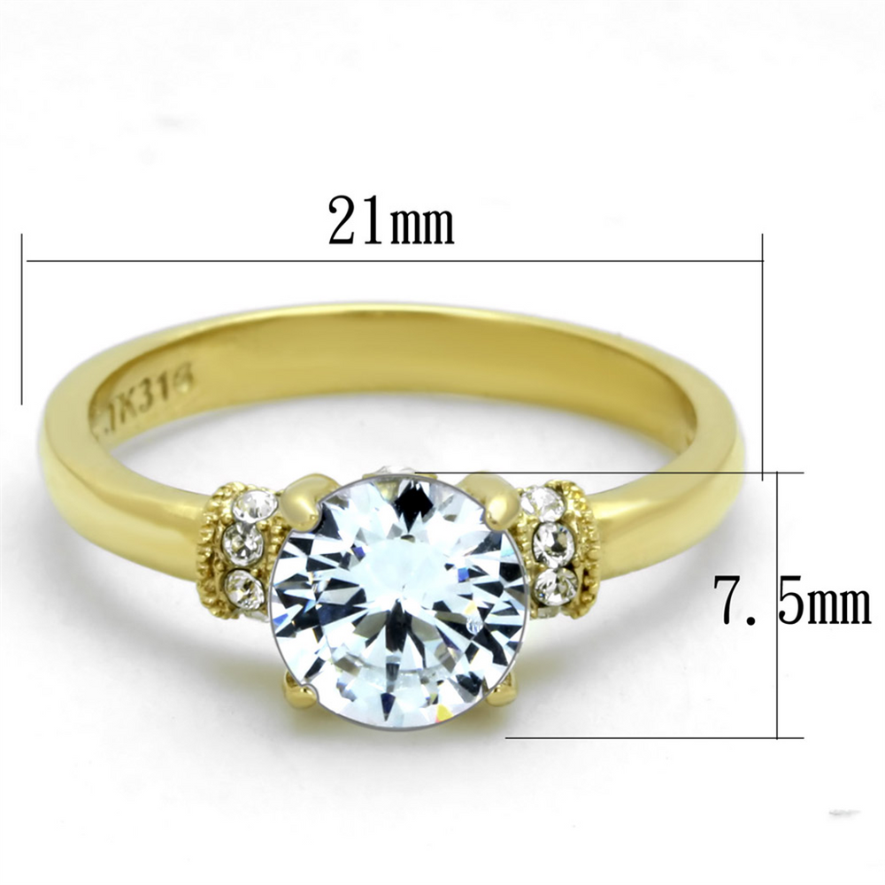 1.33 Ct Zirconia Stainless Steel 14K Gold Plated Engagment Ring Womens Size 5-10 Image 2