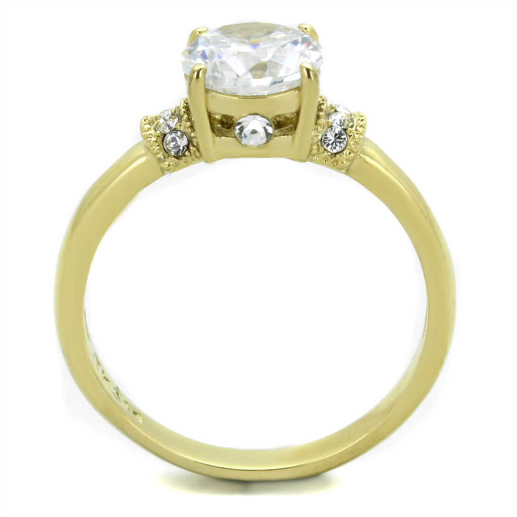 1.33 Ct Zirconia Stainless Steel 14K Gold Plated Engagment Ring Womens Size 5-10 Image 3