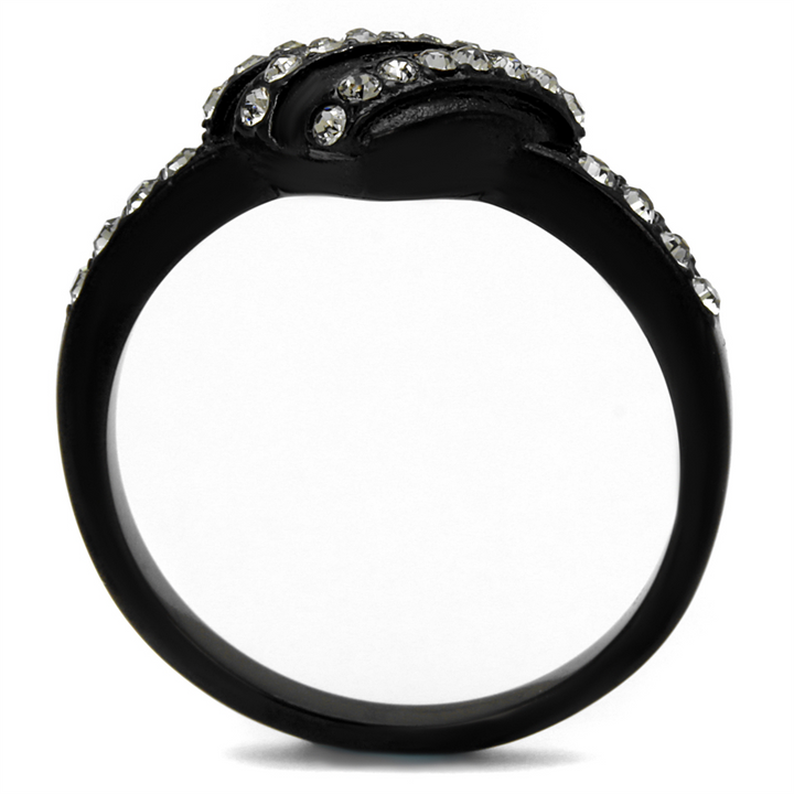 .14 Ct Crystal Black Stainless Steel 316 Heart Fashion Ring Womens Size 5-10 Image 3