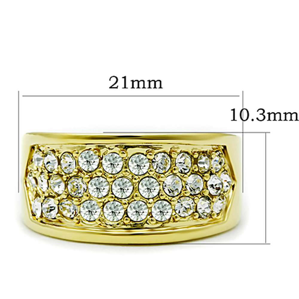 .63 Ct Crystal 14K Gold Ion Plated Stainless Steel Cocktail Fashion Ring Size 5-10 Image 2