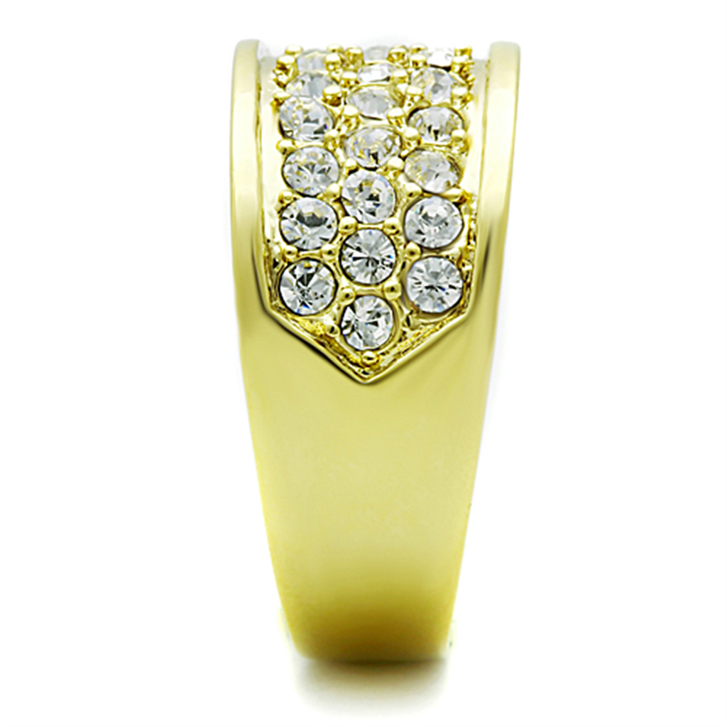 .63 Ct Crystal 14K Gold Ion Plated Stainless Steel Cocktail Fashion Ring Size 5-10 Image 4