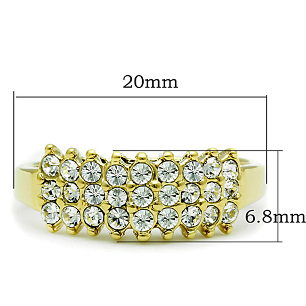 14K Gold Ion Plated Stainless Steel 0.81 Ct Crystal Cocktail Fashion Ring Size 5-10 Image 2