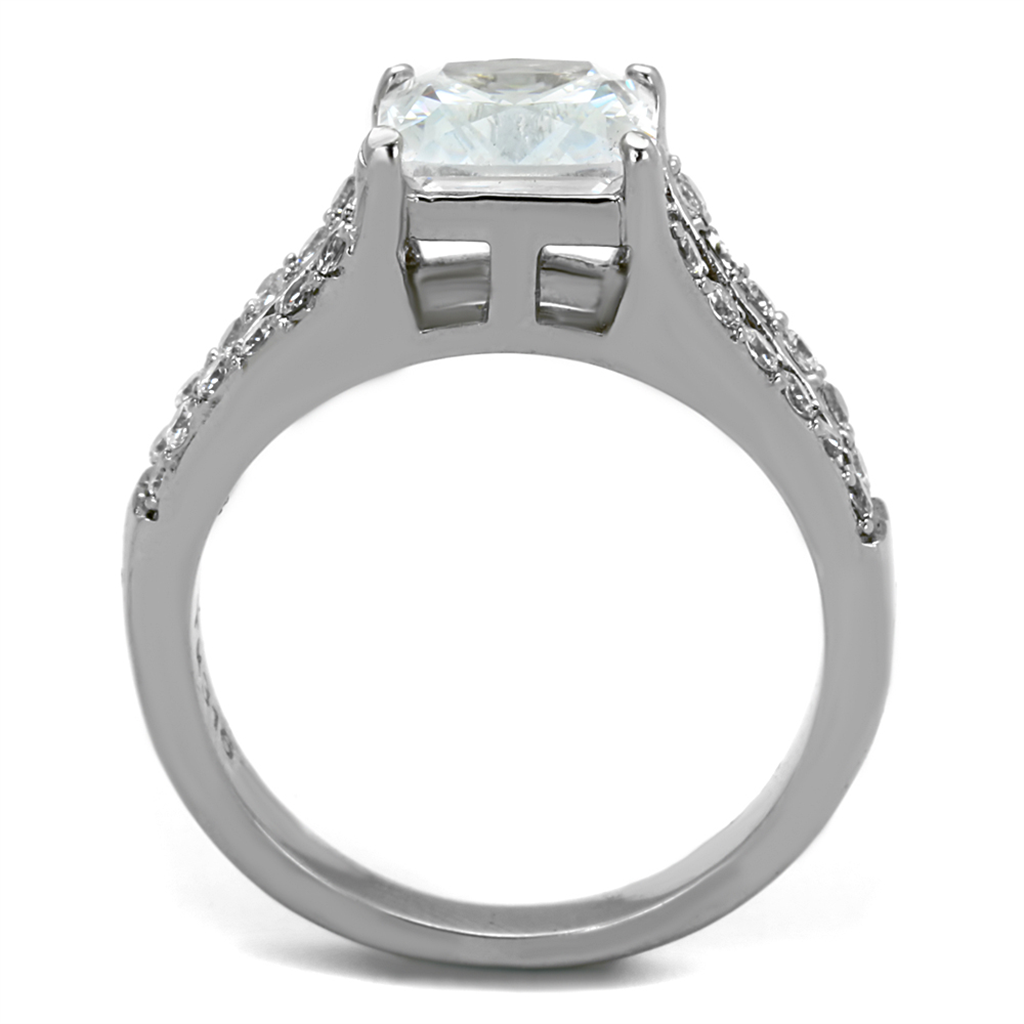 2.75 Ct Princess Cut Aaa Zirconia Stainless Steel Engagement Ring Womens Sz 5-10 Image 3