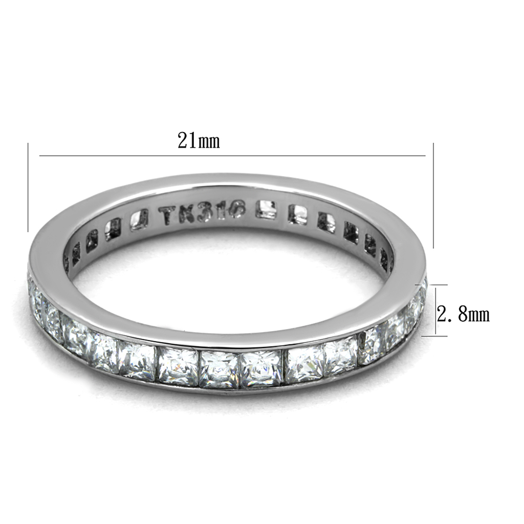 Womens Princess Cut Aaa Cz Eternity Anniversary Wedding Ring Band Size 5-10 Image 2
