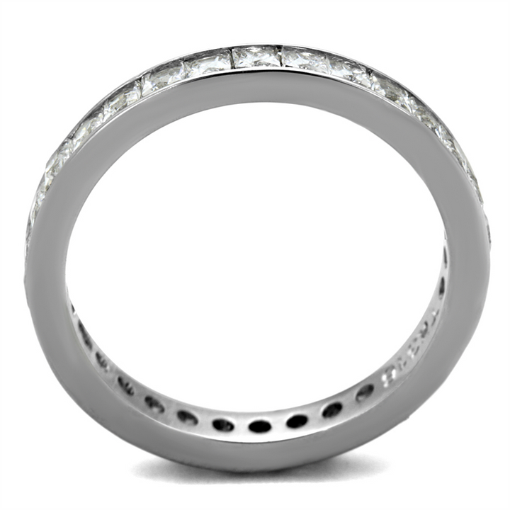 Womens Princess Cut Aaa Cz Eternity Anniversary Wedding Ring Band Size 5-10 Image 3