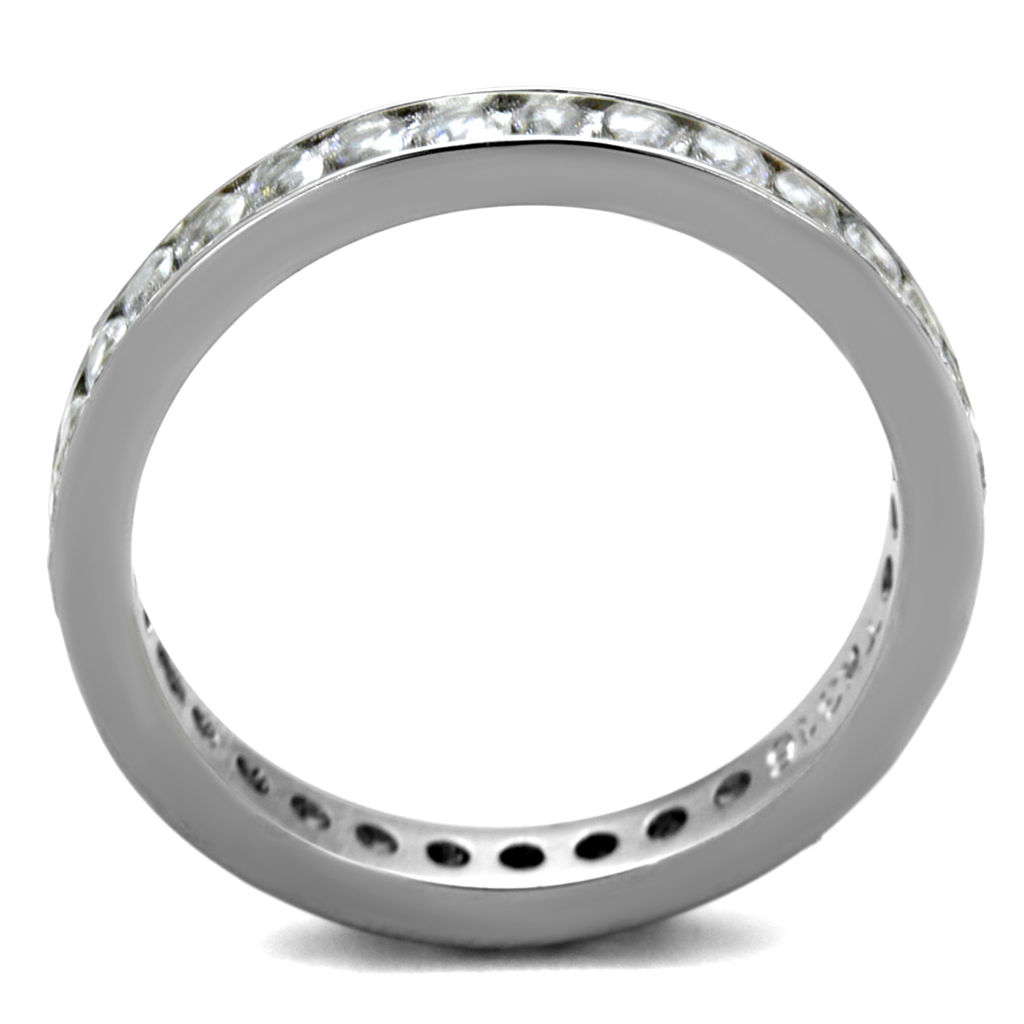 Women's Round Cut Aaa Zirconia Eternity Anniversary Wedding Ring Band Size 5-10 Image 3