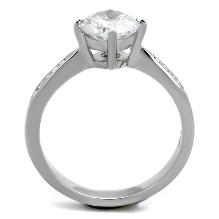 1.30 Ct Round Cut Cubic Zirconia Stainless Steel Engagement Ring Womens Sz 5-10 Image 3