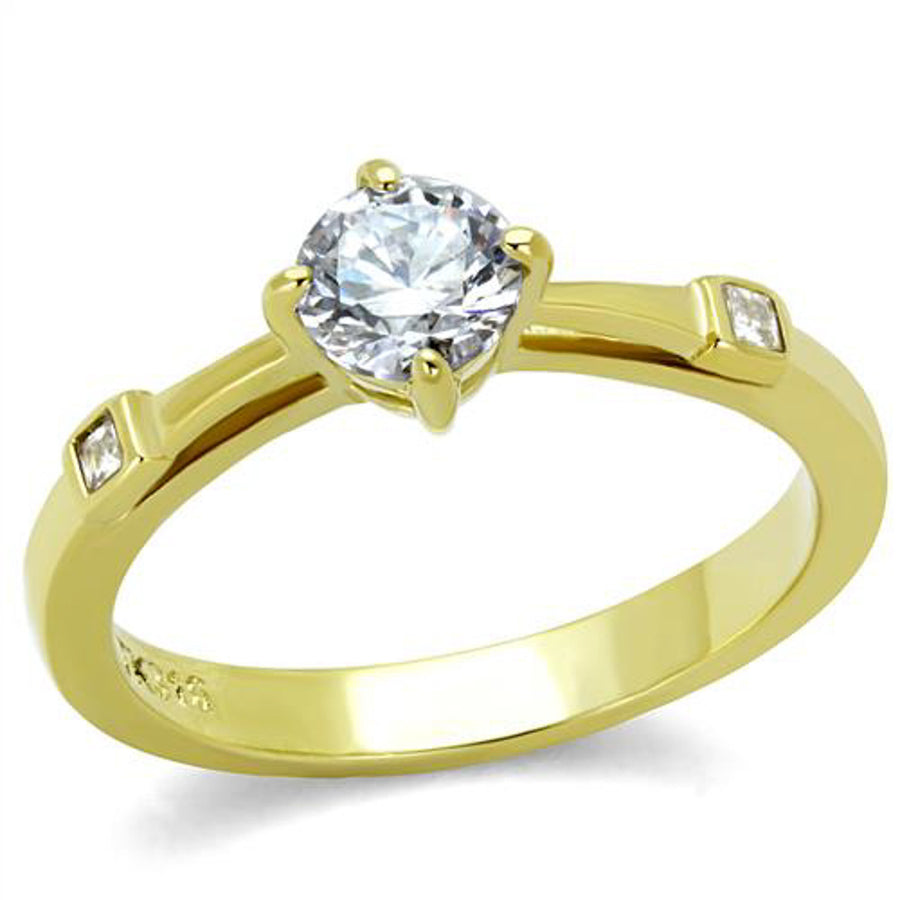 .69Ct Round Cut Cz Stainless Steel 14K Gold Plated Engagement Ring Women Size 5-10 Image 1