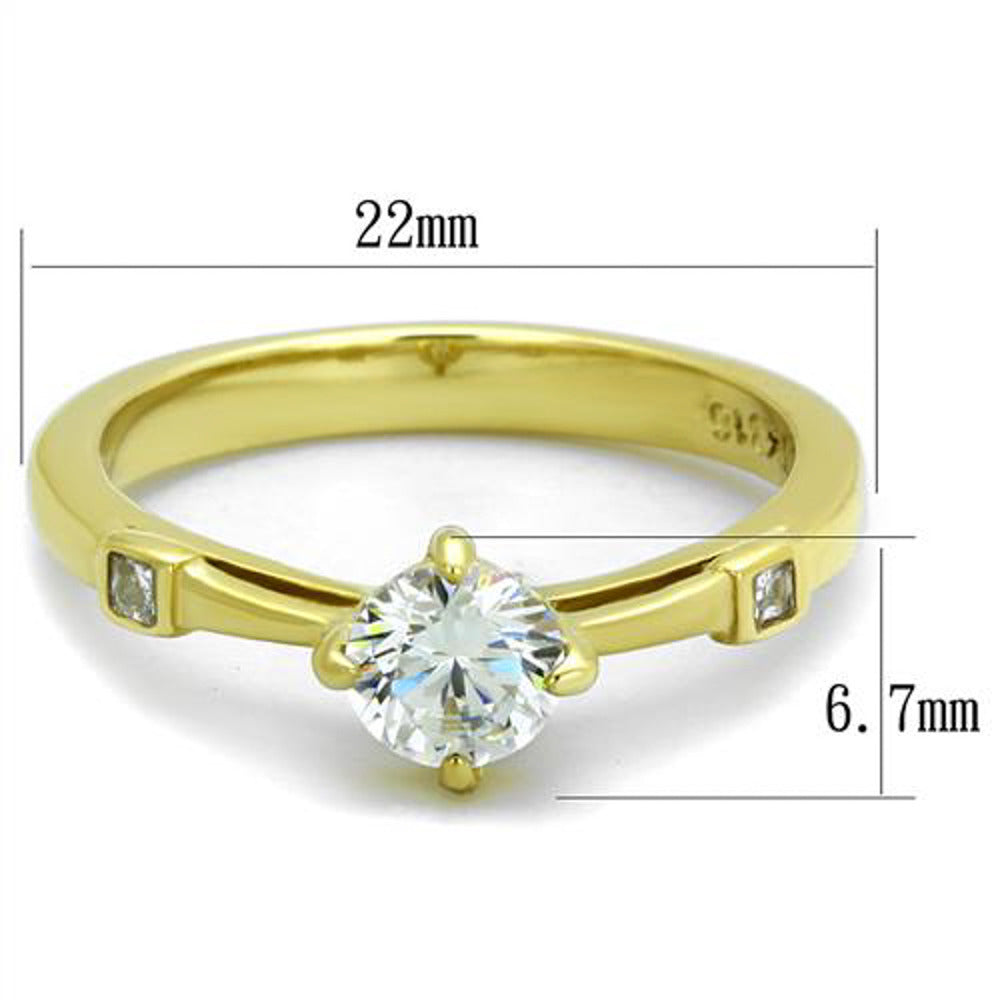 .69Ct Round Cut Cz Stainless Steel 14K Gold Plated Engagement Ring Women Size 5-10 Image 2